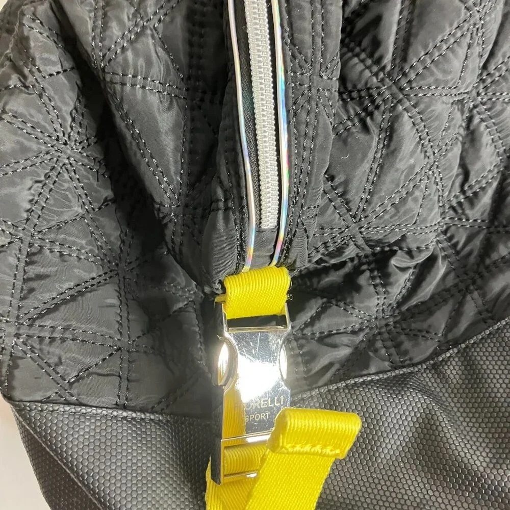 Fiorelli Sport Small Quilted Backpack Bag Women's Sporty Cute Black Yellow